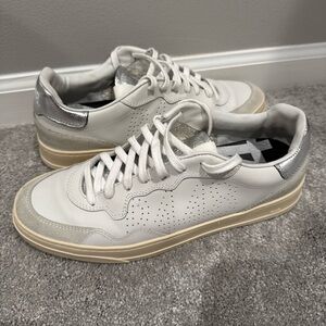 P448 Mens Size 41 White Silver Sneakers You Can Surf Later Made In Italy